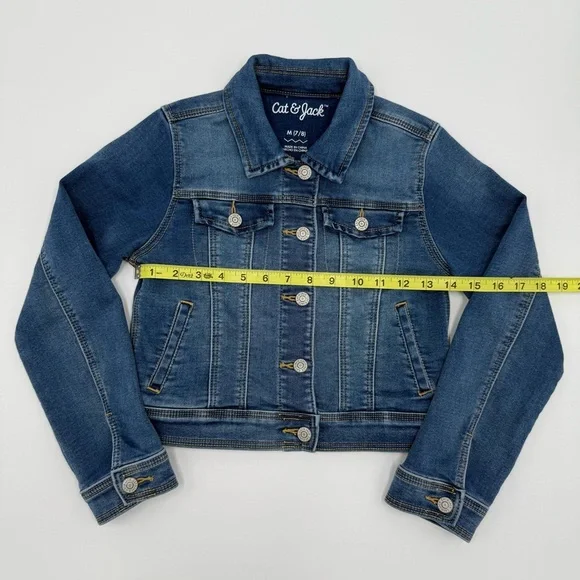 Cat & Jack Girl’s Denim Jacket Blue Size: 7/8 Spring Layering - Picture 5 of 7